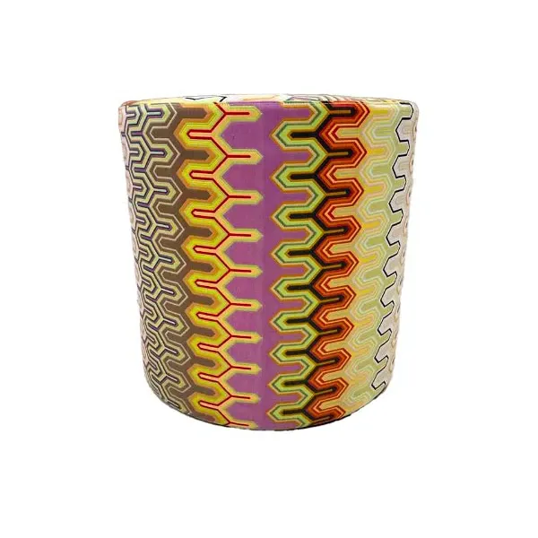 Mogle round pouf in multicolored fabric, Missoni 1