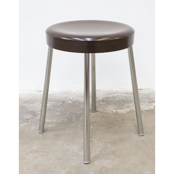 Sgabello S501 in metallo e plastica (marrone), Carrara & Matta image
