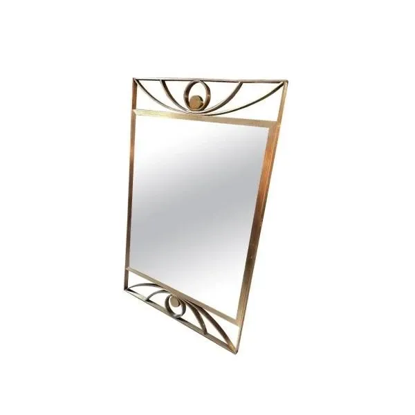 Vintage solid brass wall mirror (1960s), image