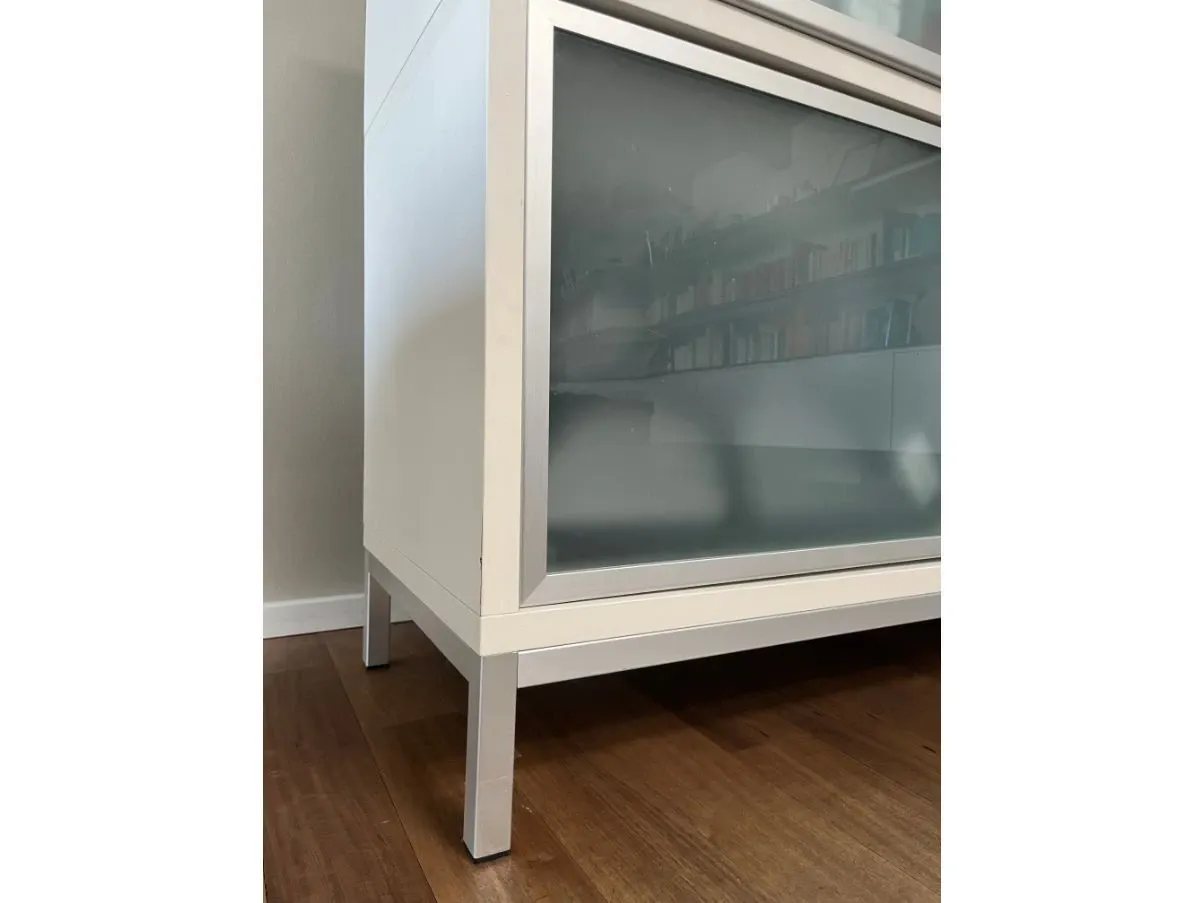 Mobiler weißer Alu-Schrank von Bruno Fattorini 4