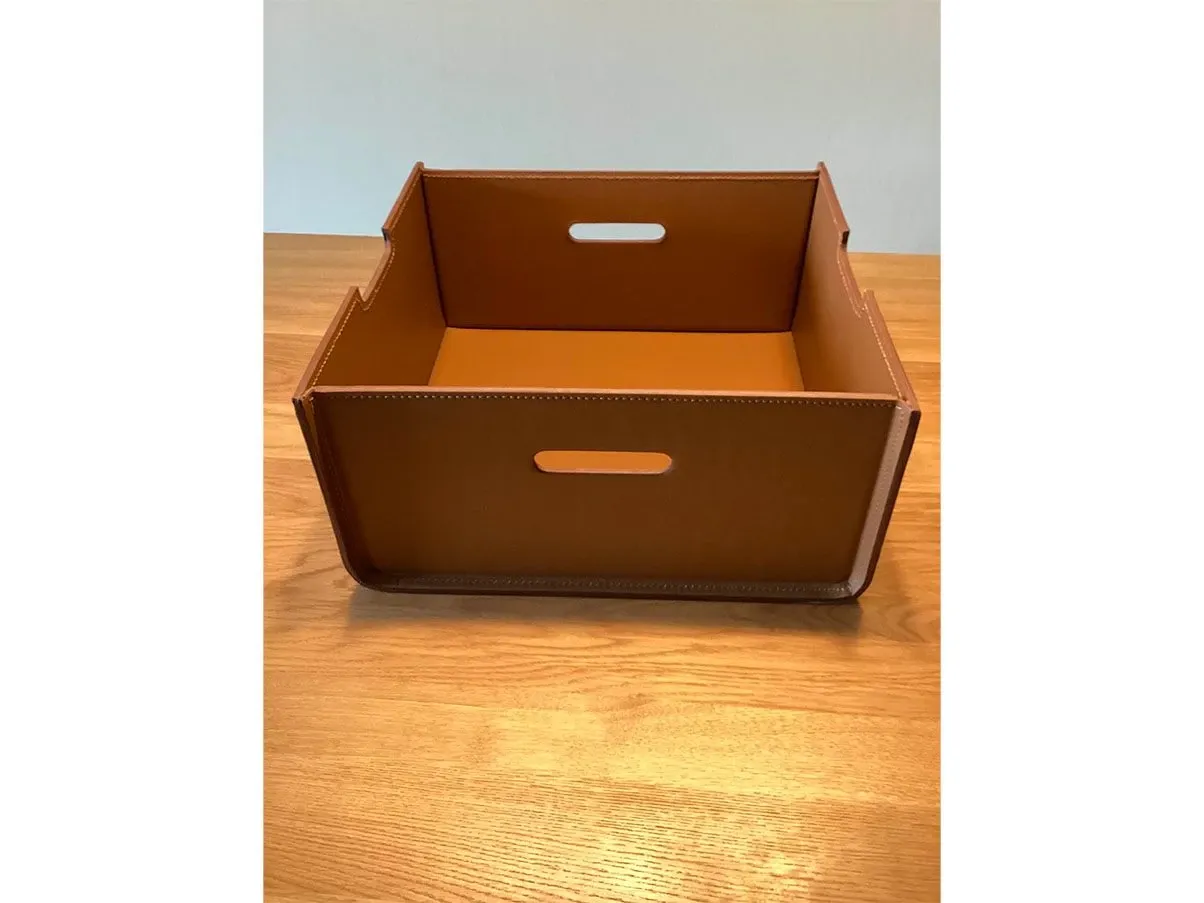 Porta oggetti Box in pelle (marrone), Flexform 2