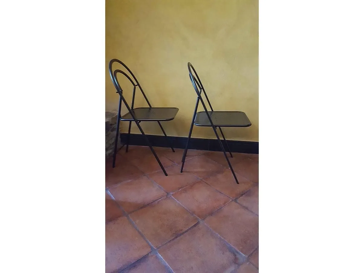 Sedia pieghevole Etoile in metallo laccato (nero), Bieffe 7