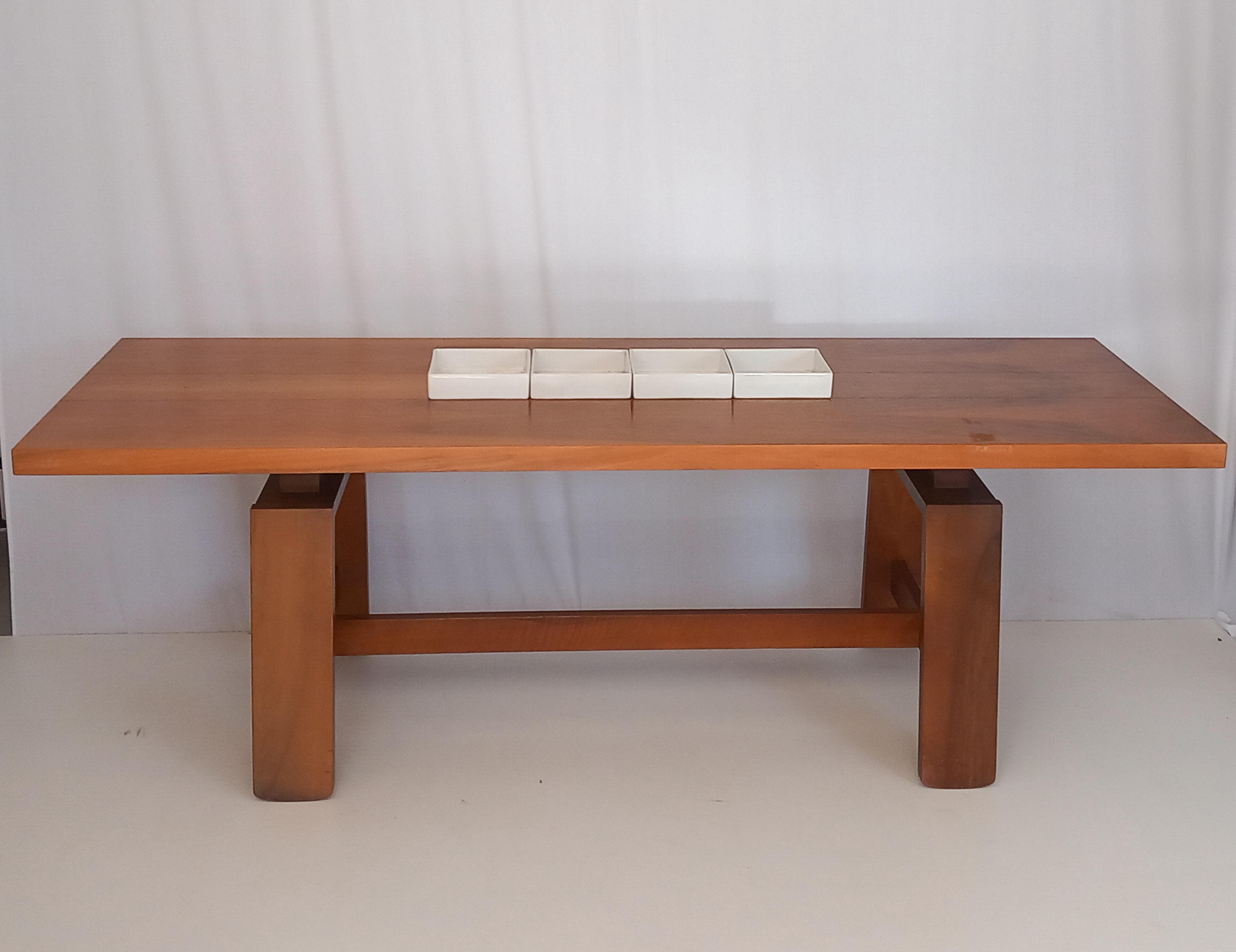Mid-Century Walnut Rectangular Dining Table by Silvio Coppola (60s) Main