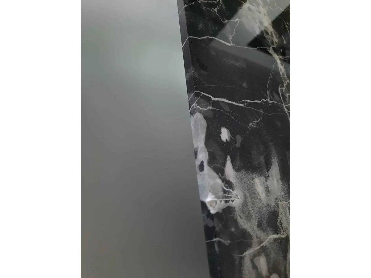 Grasshopper table in metal and Portoro marble, Knoll 4
