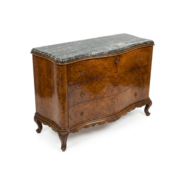 Commode ancienne en ronce et marbre image