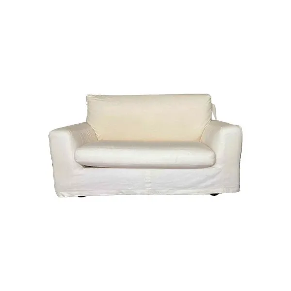 Modern 2 seater sofa in fabric (white), Flexform image