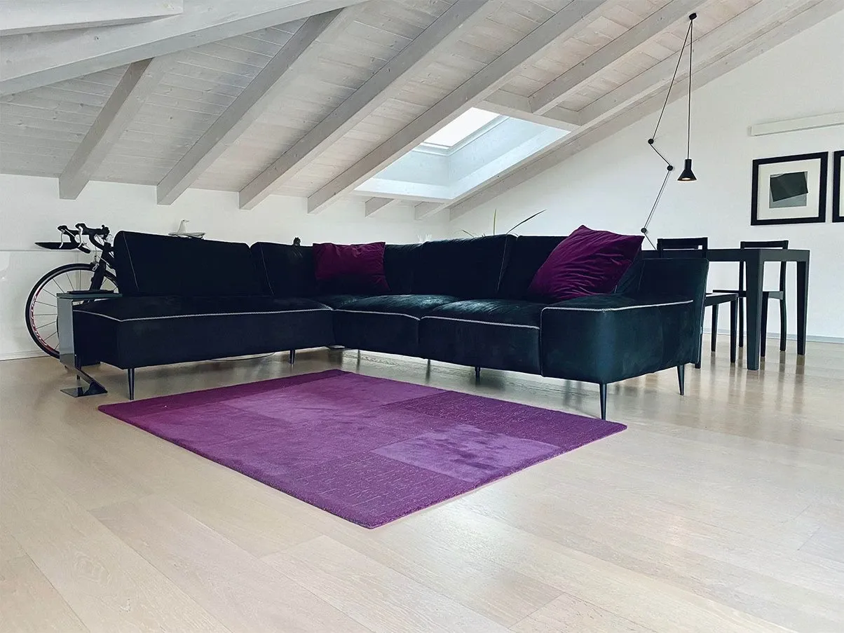 Forma corner sofa in nubuck leather (black) 2