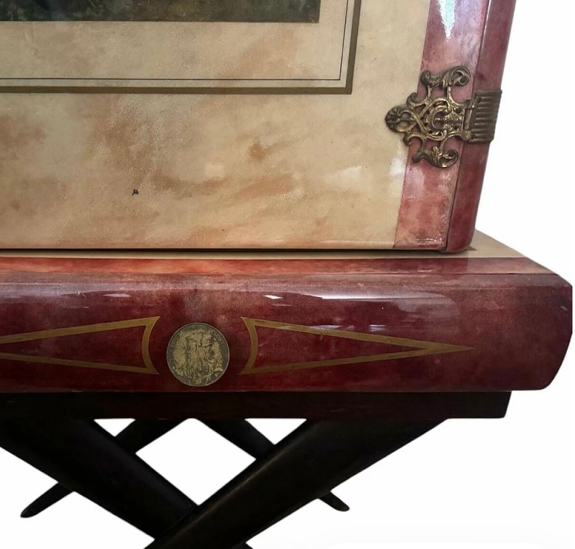 Mobile bar decorato di Aldo Tura (anni '50) Defects