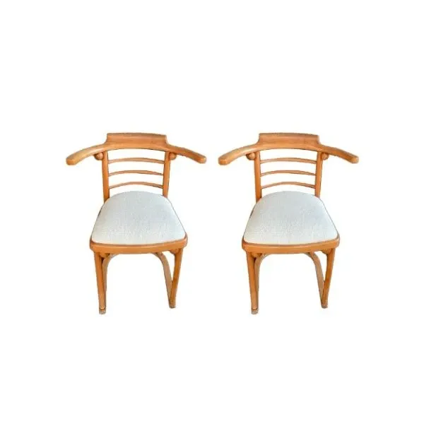 Set of 2 Fledermaus chairs in vintage wood (1920s), image