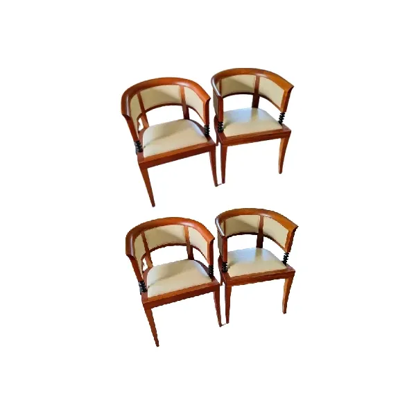 Set of 4 Sella Magna armchairs in solid wood, Giorgetti image