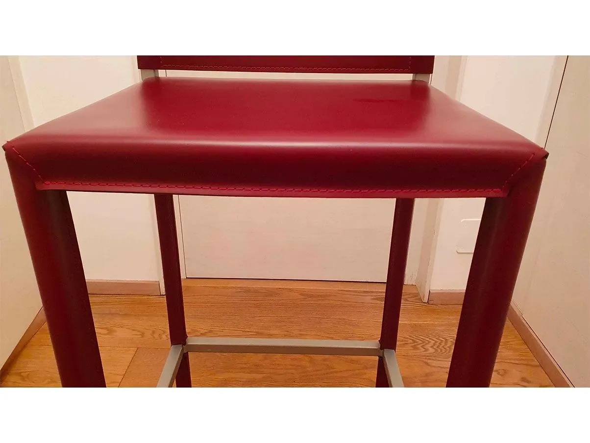 High stool in leather 2