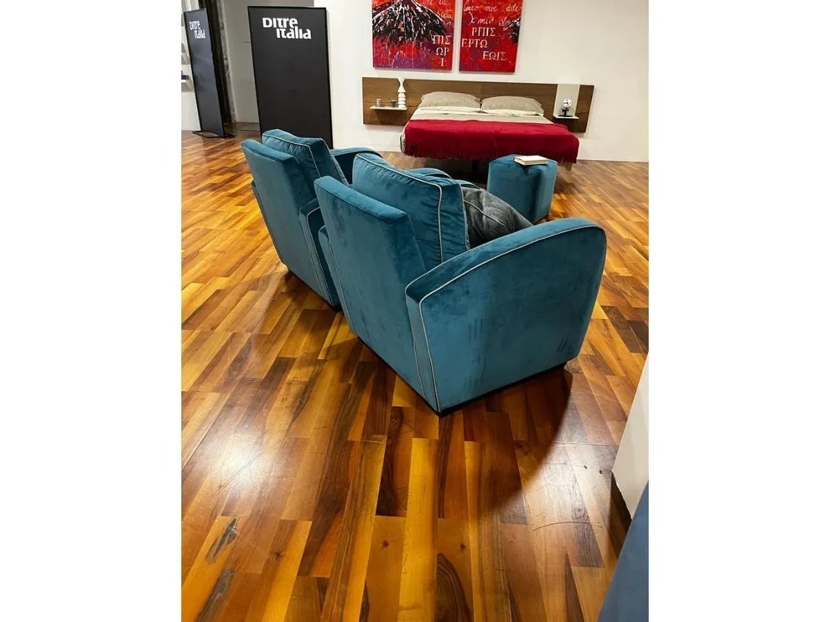 Set 2 poltrone Carmen con 2 pouf, Cava 6