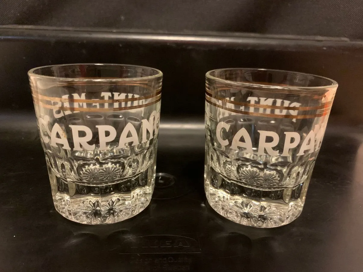 Set 2 bicchieri da liquore vintage (anni '70), Carpano Punt e Mes 2