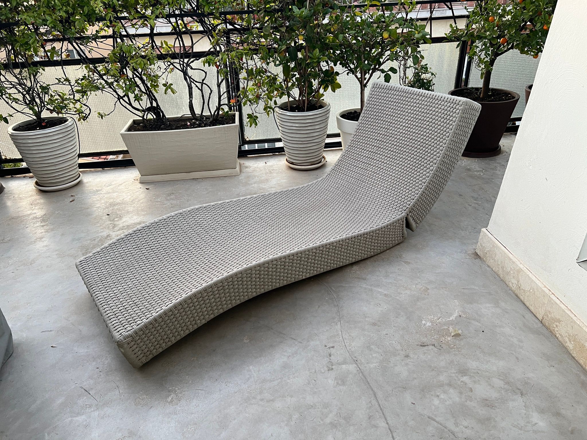 Poltrona chaise longue/lettino Wave in corda Front