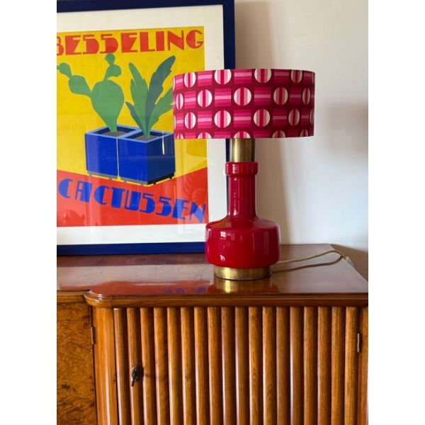 Red Glass Space Age Table Lamp (1960s Vintage) image
