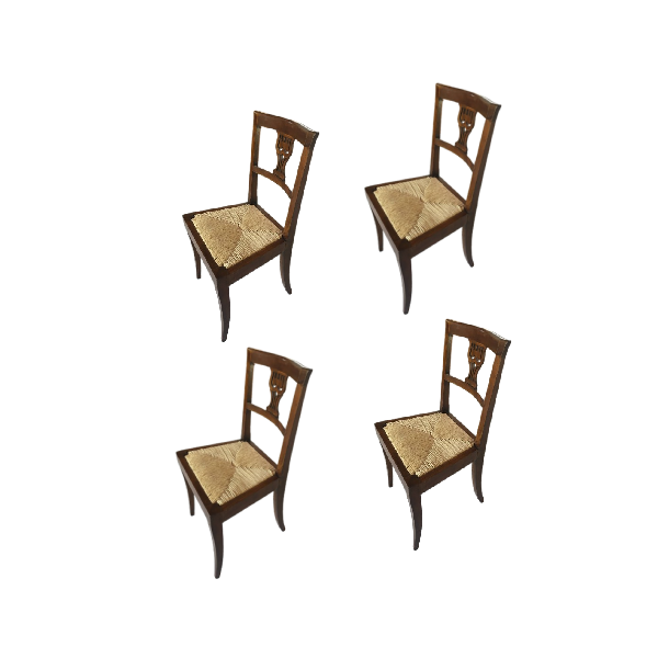 Set of 4 vintage walnut chairs (19th century), image