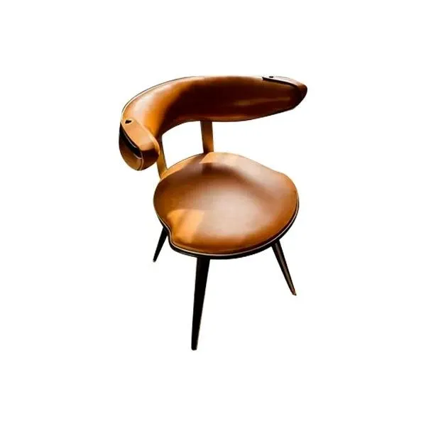 Vintage brown eco-leather armchair (1960s), Umberto Mascagni image