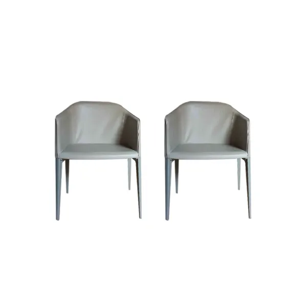 Set 2 Laja 885 armchairs in eco-leather (grey), Pedrali image