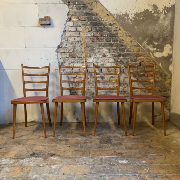Set of 4 vintage Scandinavian style chairs image
