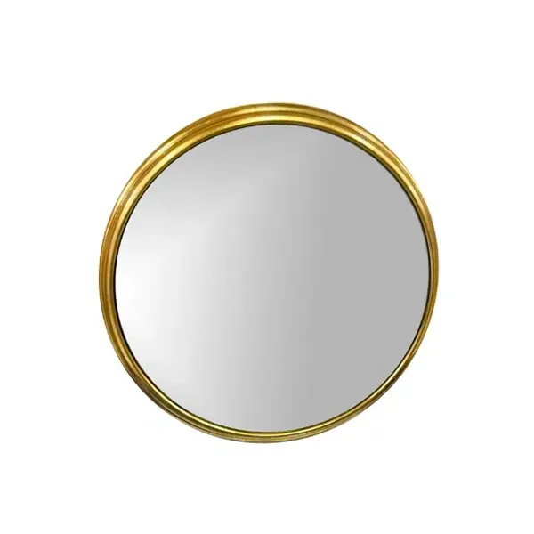 Specchio rotondo con foglia d'oro