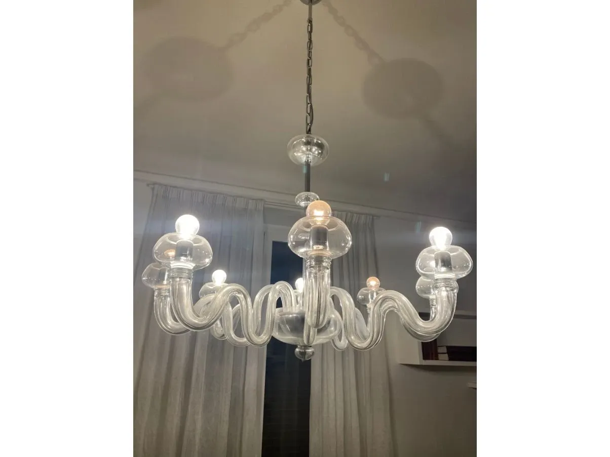 Lampadario a 8 luci Bissa Boba, Barovier&Toso 1