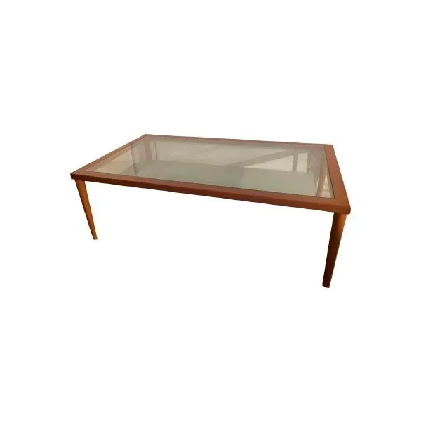 Rectangular coffee table in glass and wood, Calligaris image
