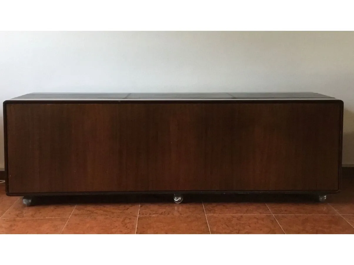Credenza bassa vintage in legno massello, 5