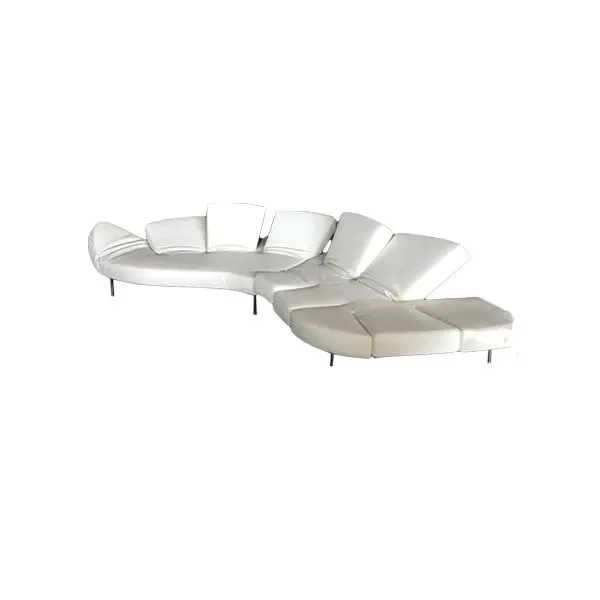 Flap sofa with 9 adjustable elements in leather (white), Edra image