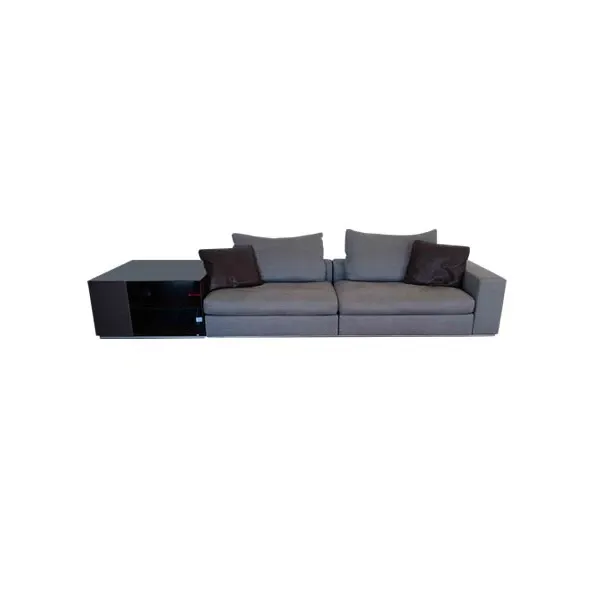 Divano lineare Groundpiece con tavolino in cuoio, Flexform 3