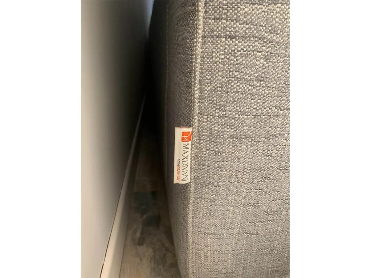 Modernes Ecksofa mit Ottomane aus Stoff (grau) 2