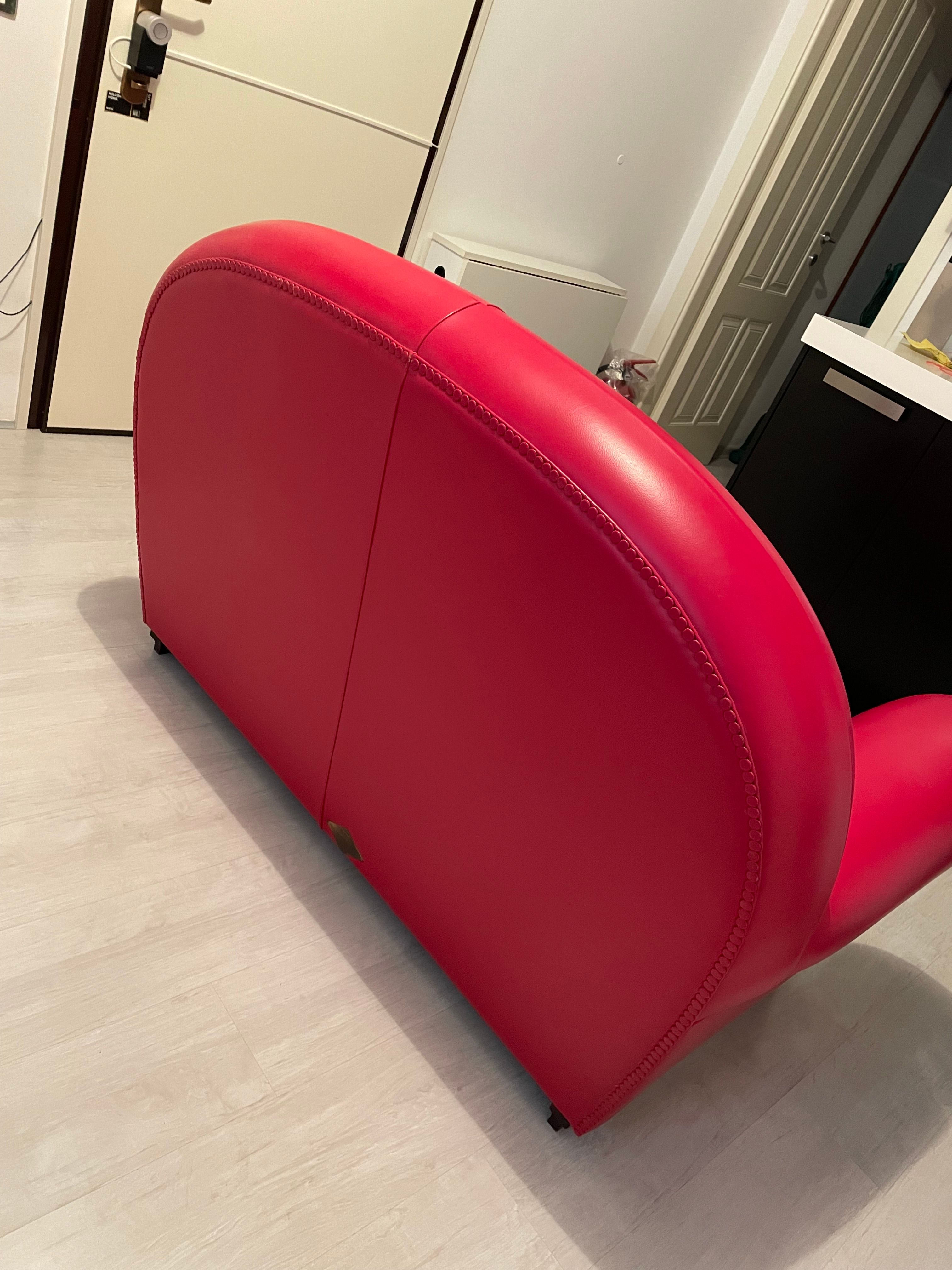 2-Seater Red Leather Sofa Vanity Fair Optional7