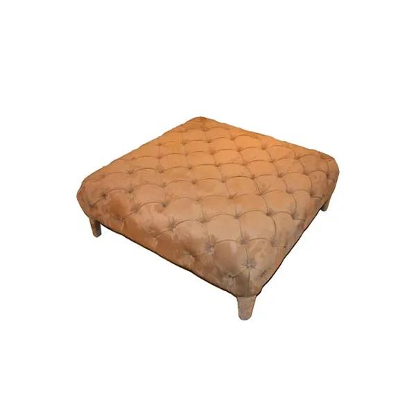 Pouf quadrato Elliot in pelle (beige), C.T.S. salotti s.r.l. image