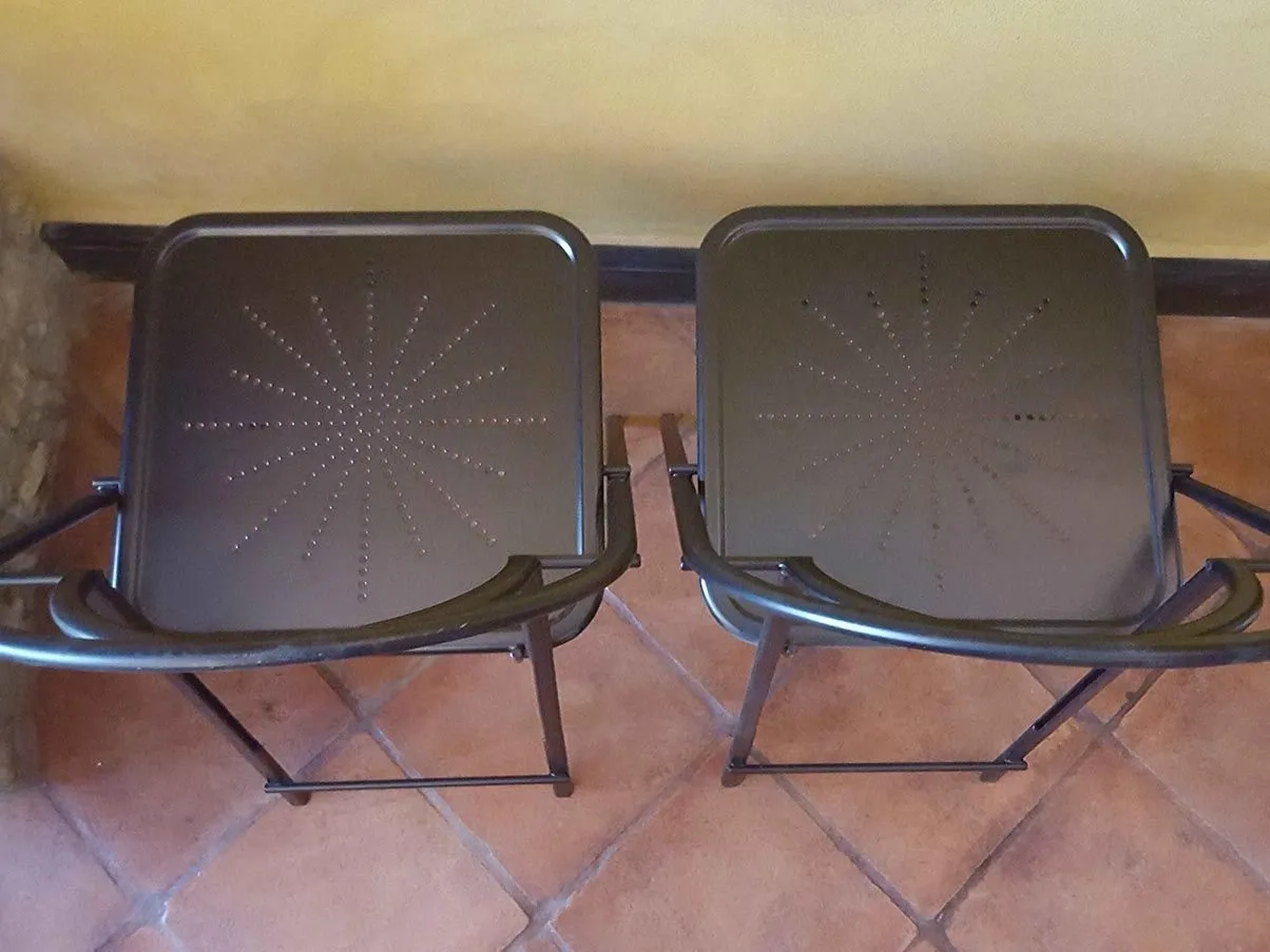 Sedia pieghevole Etoile in metallo laccato (nero), Bieffe 6