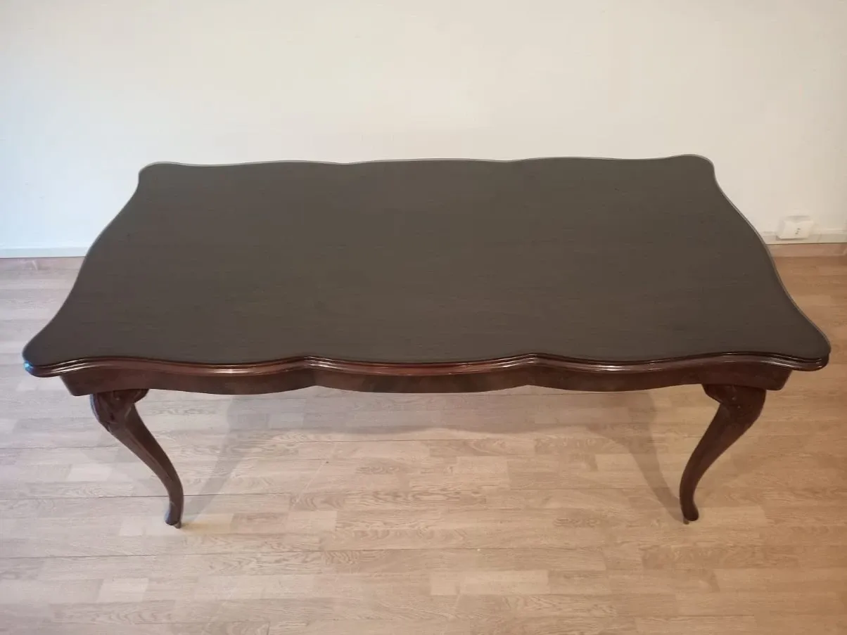 Vintage walnut wood table, 5