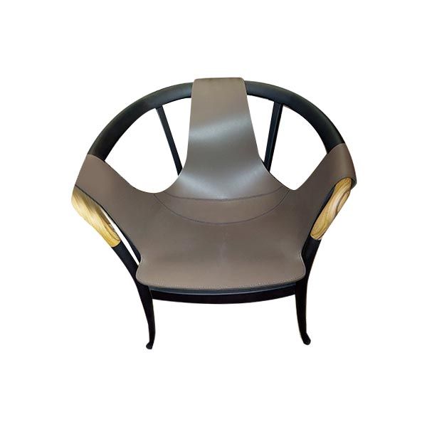 Progetti armchair in leather and beech, Giorgetti image