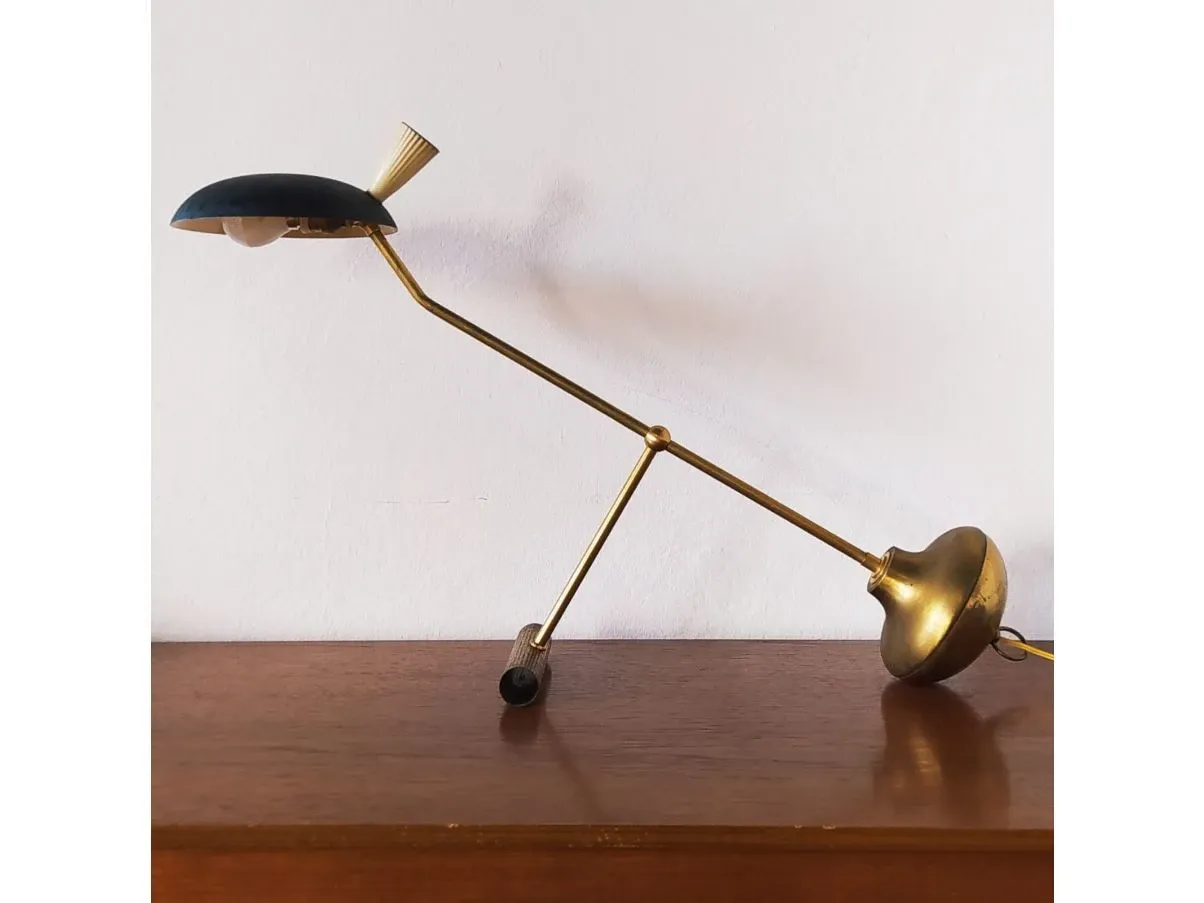 Lampada da tavolo vintage in ottone (anni '50),  2