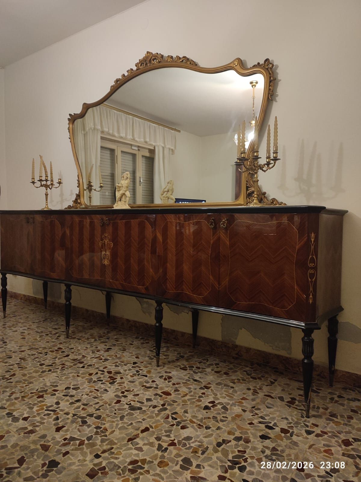 Sideboard with wooden mirror (1960s) Main