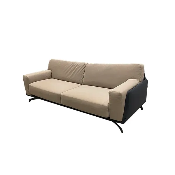 3 seater sofa in metal and two-tone fabric, Franco Ferri image