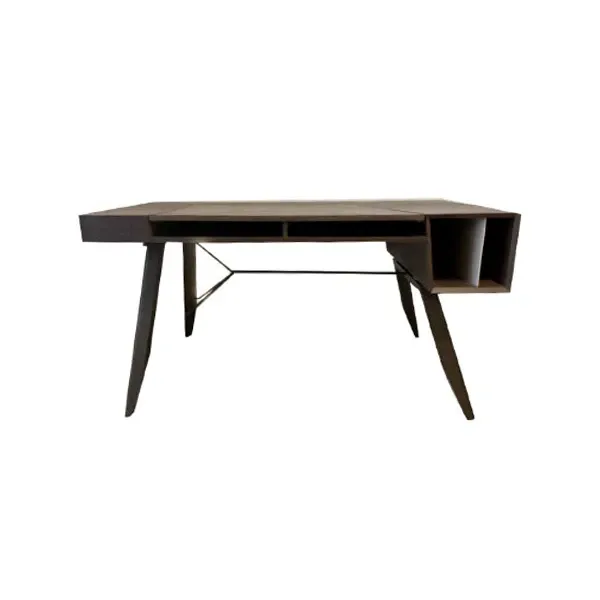 Inkiostro desk in oak wood and leather, Arketipo image