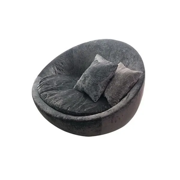 Lacoon swivel armchair in velvet (anthracite) 2