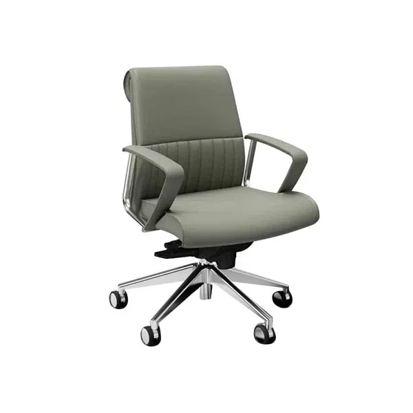 Parlament executive chair in leather (gray), Ares Line image