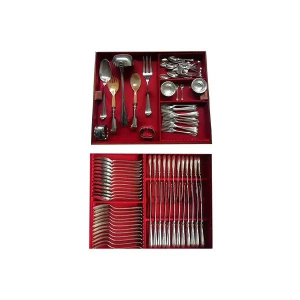 Servizio di posate vintage in argento per 12 persone ('900) 