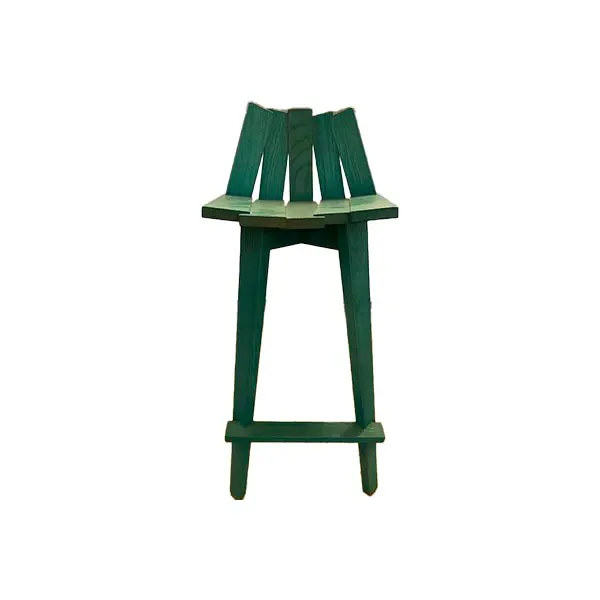 Modern Frank stool in painted wood (light blue), Mogg image