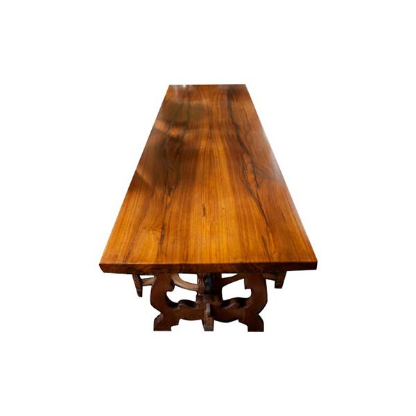 Tavolo fratino in legno antico di palissandro intarsiato ('600) image