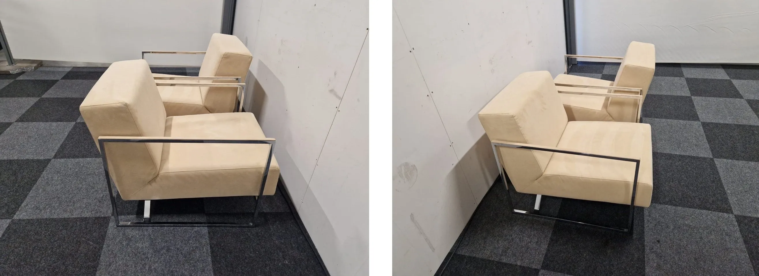 Set of 2 610 Sen armchairs in cream colour 7