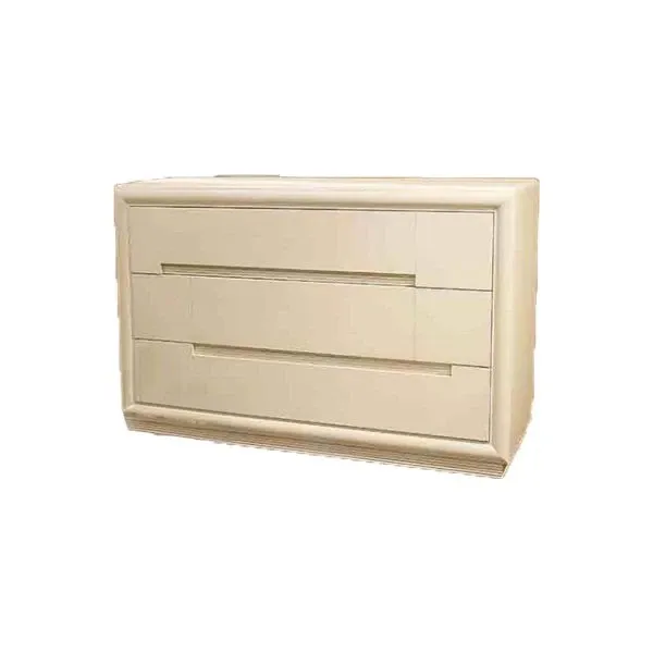 Set of chest of drawers and 2 bedside tables in white lacquered wood, Betamobili 1