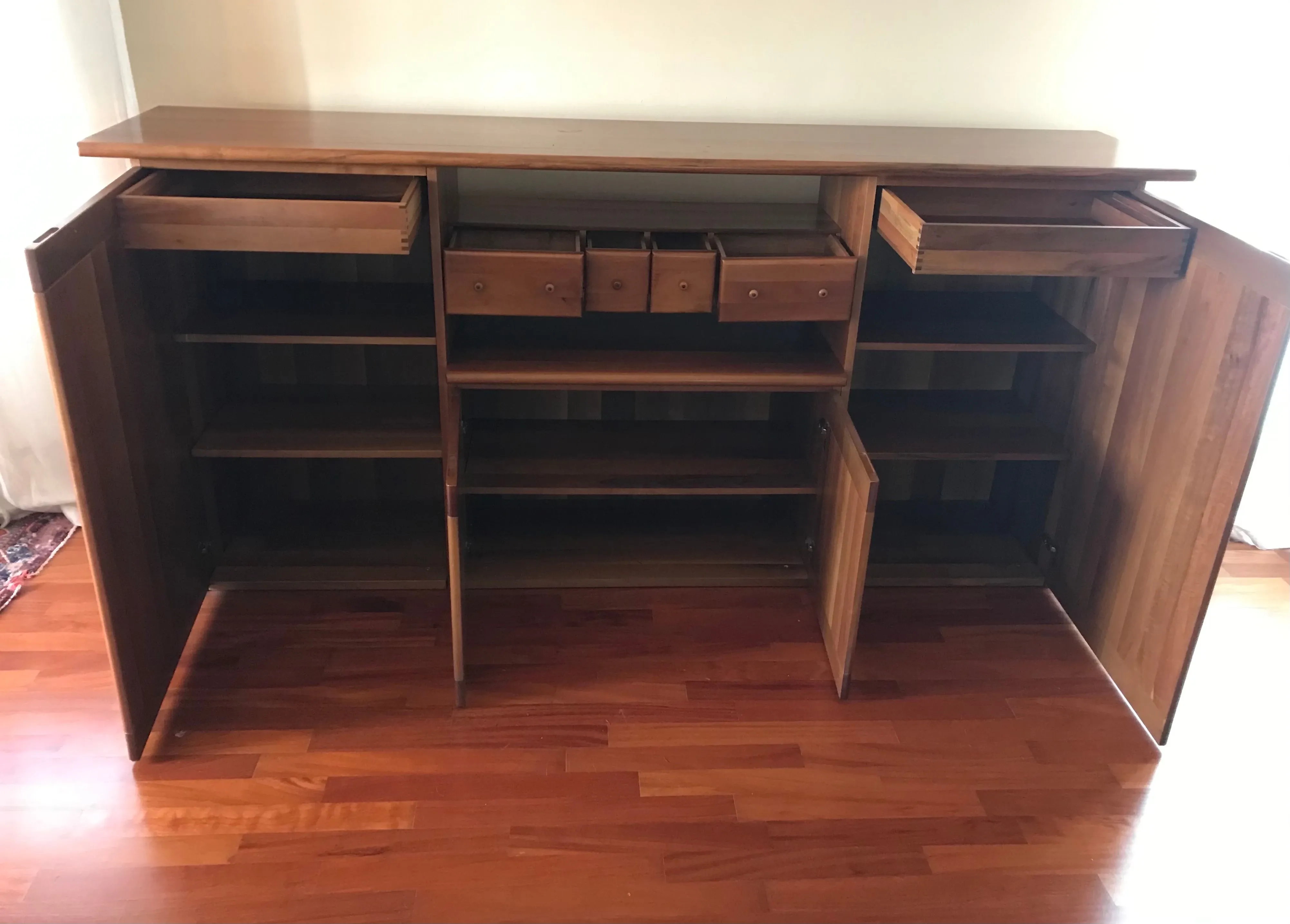 80s sideboard with three modules in walnut 2