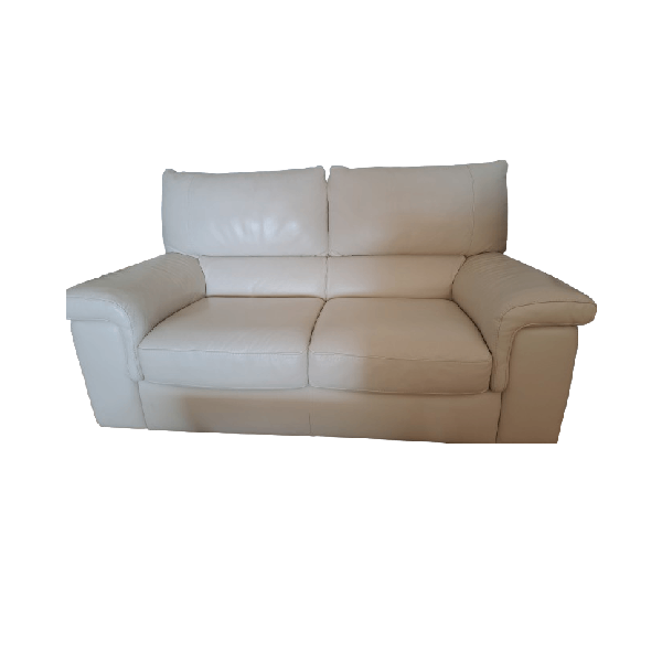 Two-seater sofa in white leather, Divani&Divani by Natuzzi image
