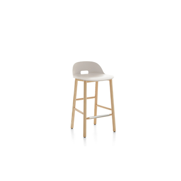 Alfi high stool in polypropylene and ash wood by Jasper Morrison, Emeco image