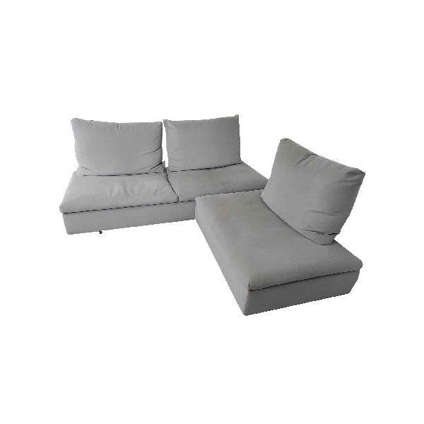 Set divano componibile e chaise longue Limes in tessuto, Saba image